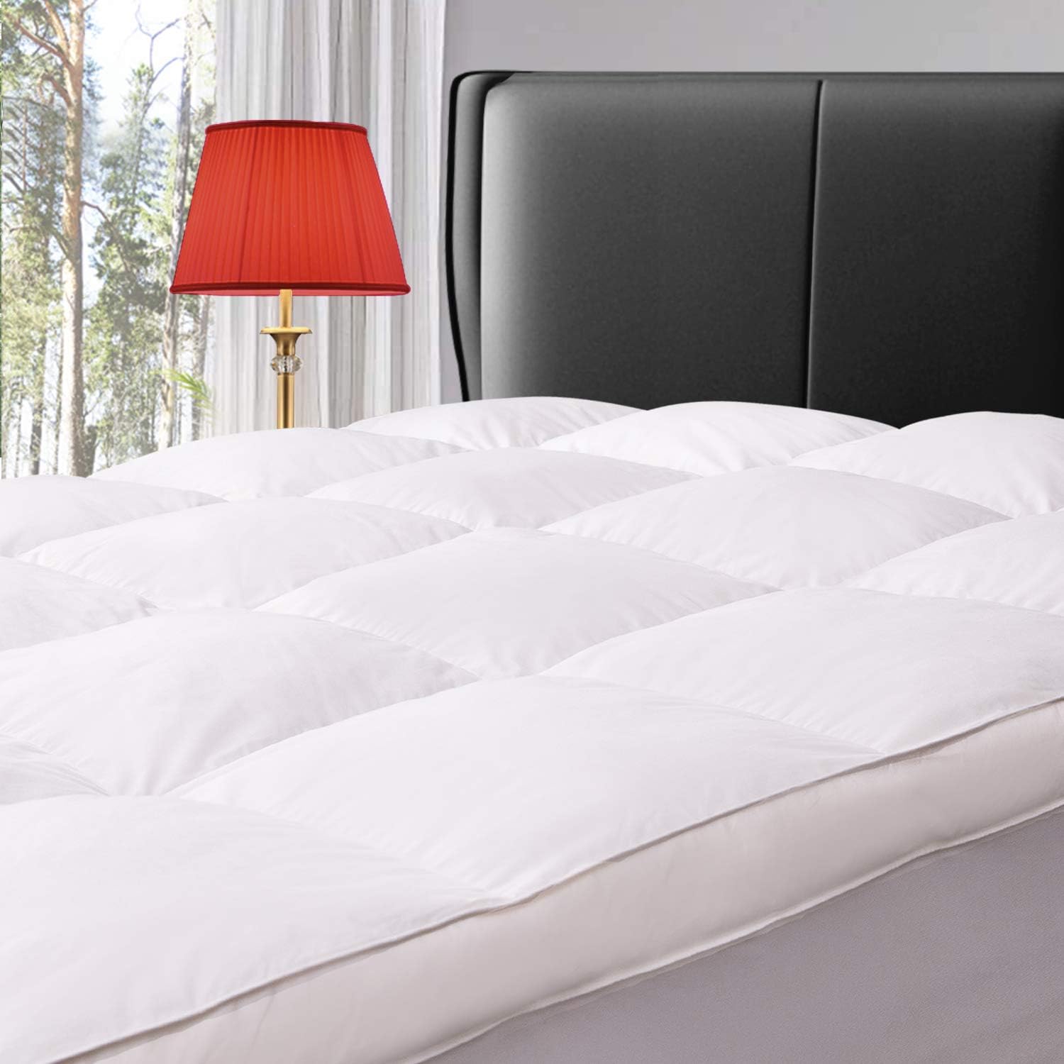 Full Mattress Topper for Back Pain, Extra Thick Mattress Pad Cover, Plush Soft Pillowtop with Elastic Deep Pocket, Overfilled Down Alternative Filling
