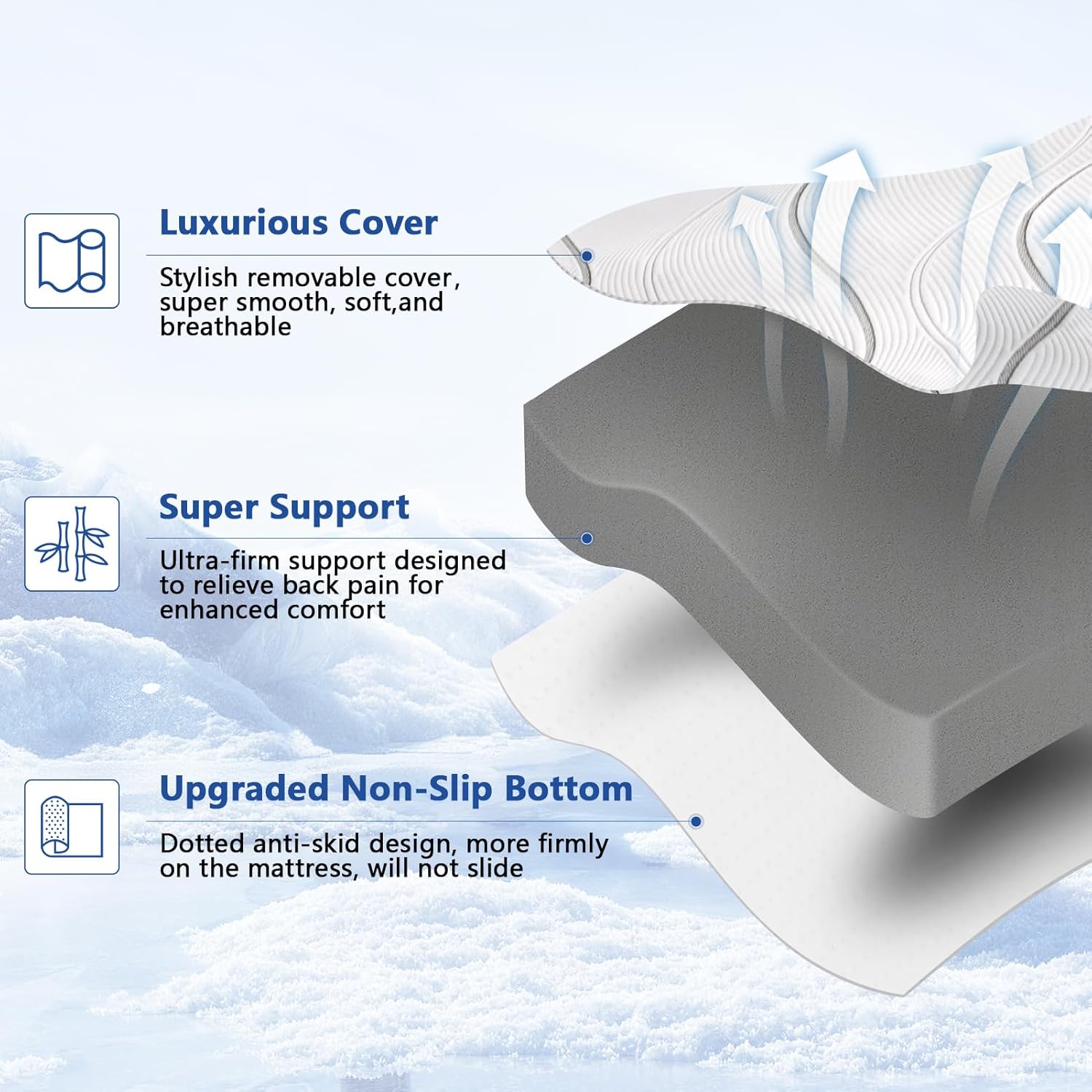 Ultra Firm Mattress Topper Full Size, 3 Inch Extra Firm Mattress Pad for Pain Relief, High Density Support Bed Topper with Removable & Washable Cover, CertiPUR-US, No Smell