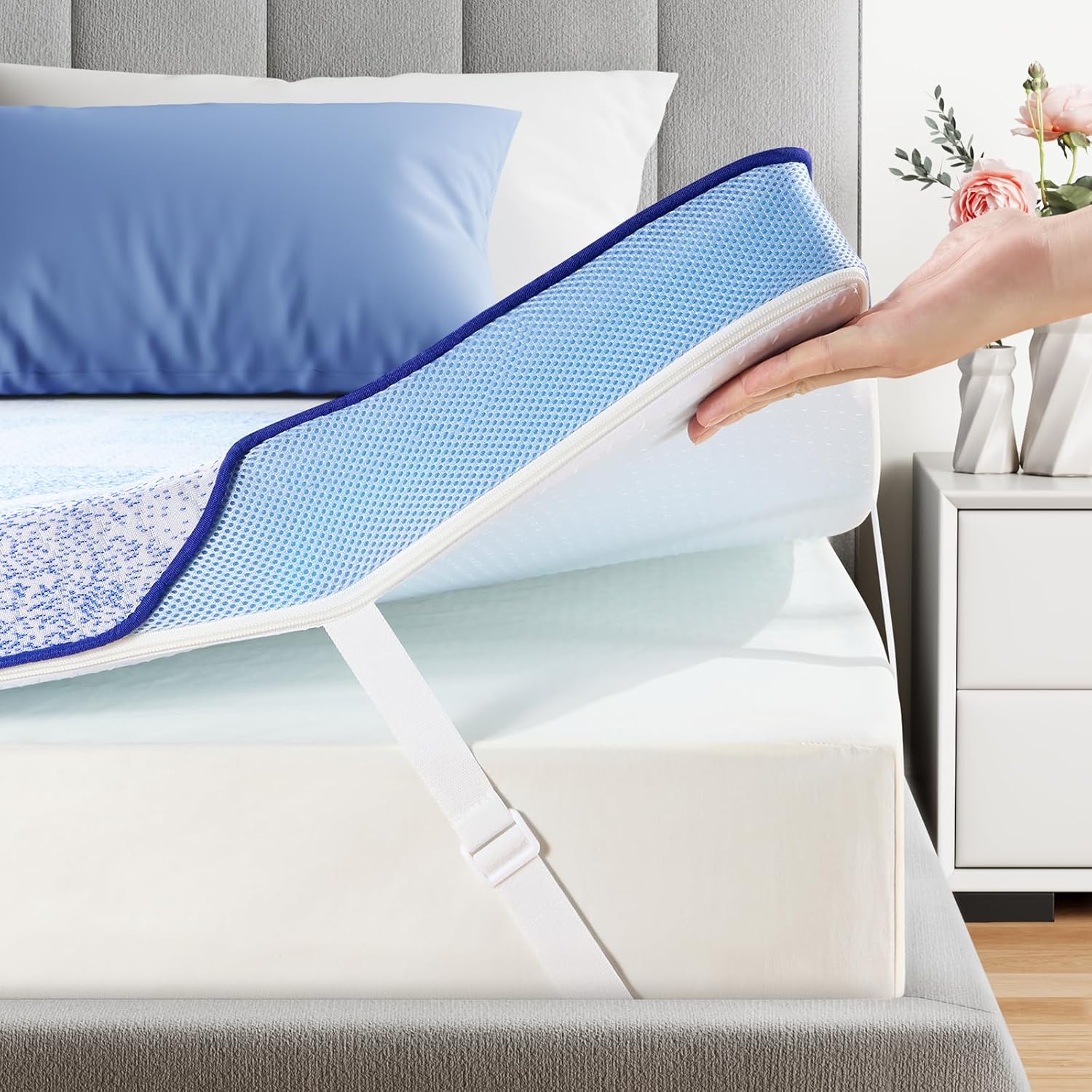 Supportive Medium-Firm Mattress Topper Queen- 3 Inch Memory Foam Bed Topper Made with CertiPUR-US&reg; Certified Foam,Cooling Bamboo Cover