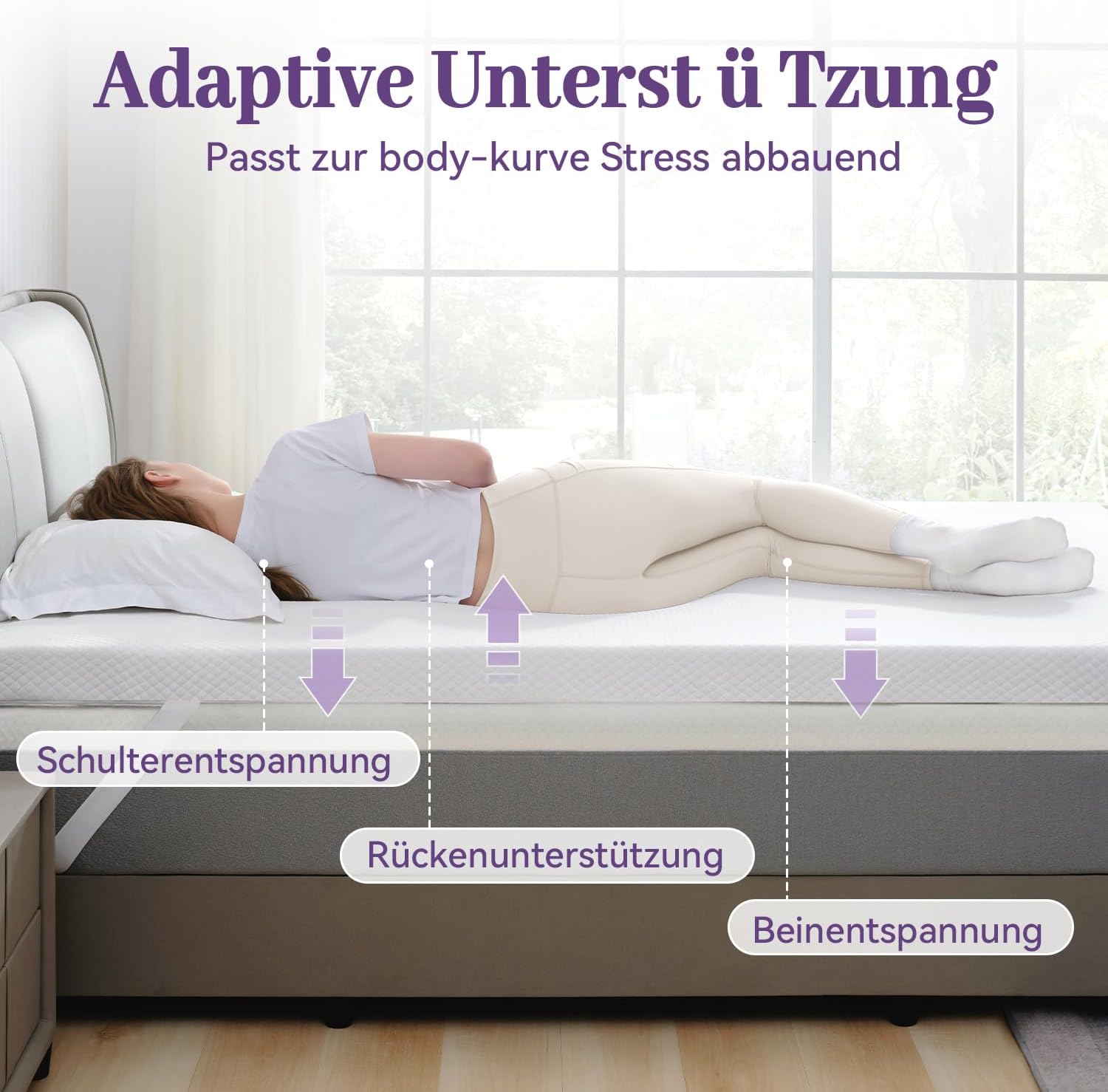 3 Inch Gel Memory Foam Mattress Topper Full Size, Ventilated High Density Pad for Back Pain, Bed Topper with Removable Soft Cover
