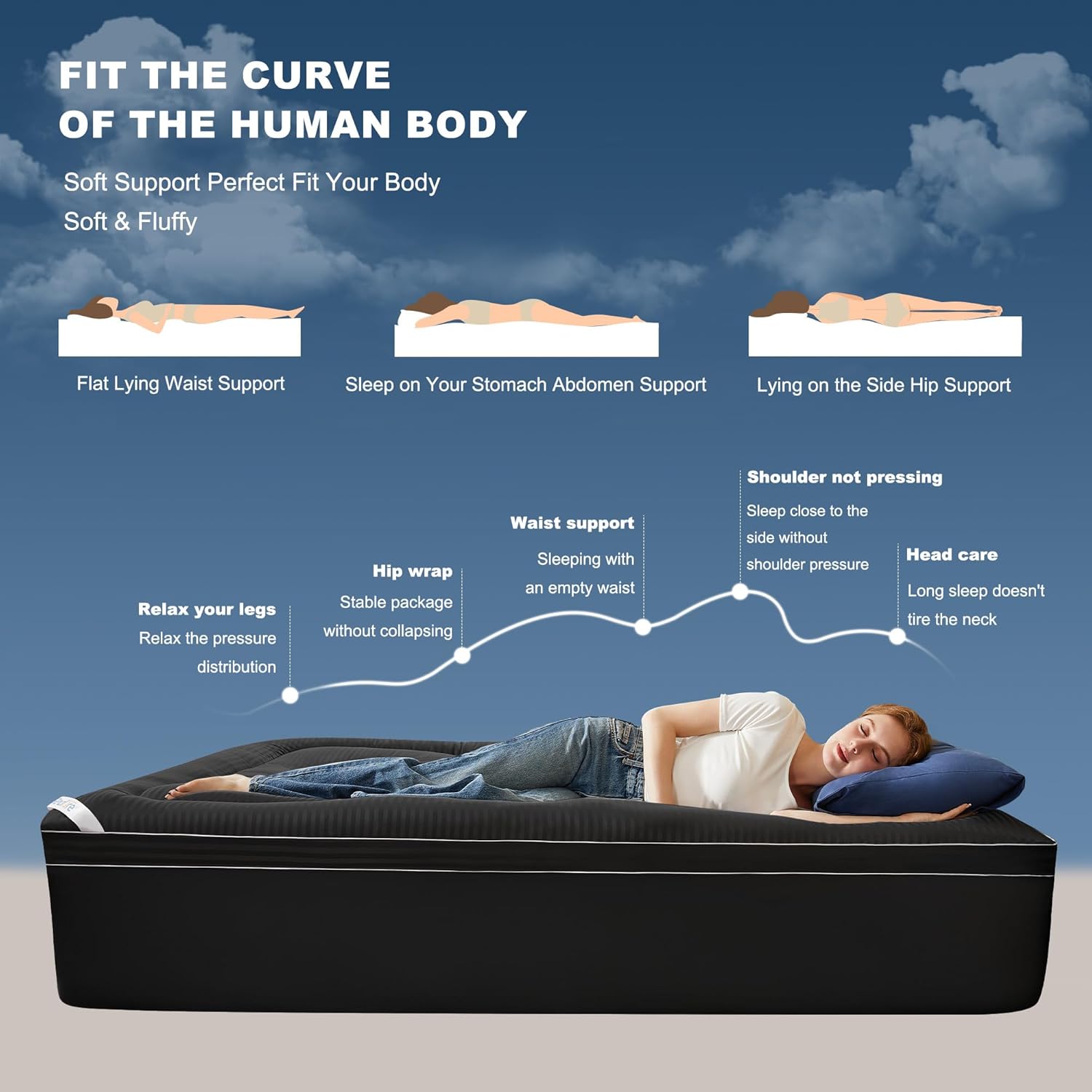 Twin Mattress Topper, Thick Pillow Top Pad for Back Pain Relief, Cooling Soft Mattress Cover with Deep Pockets 6-15 inch