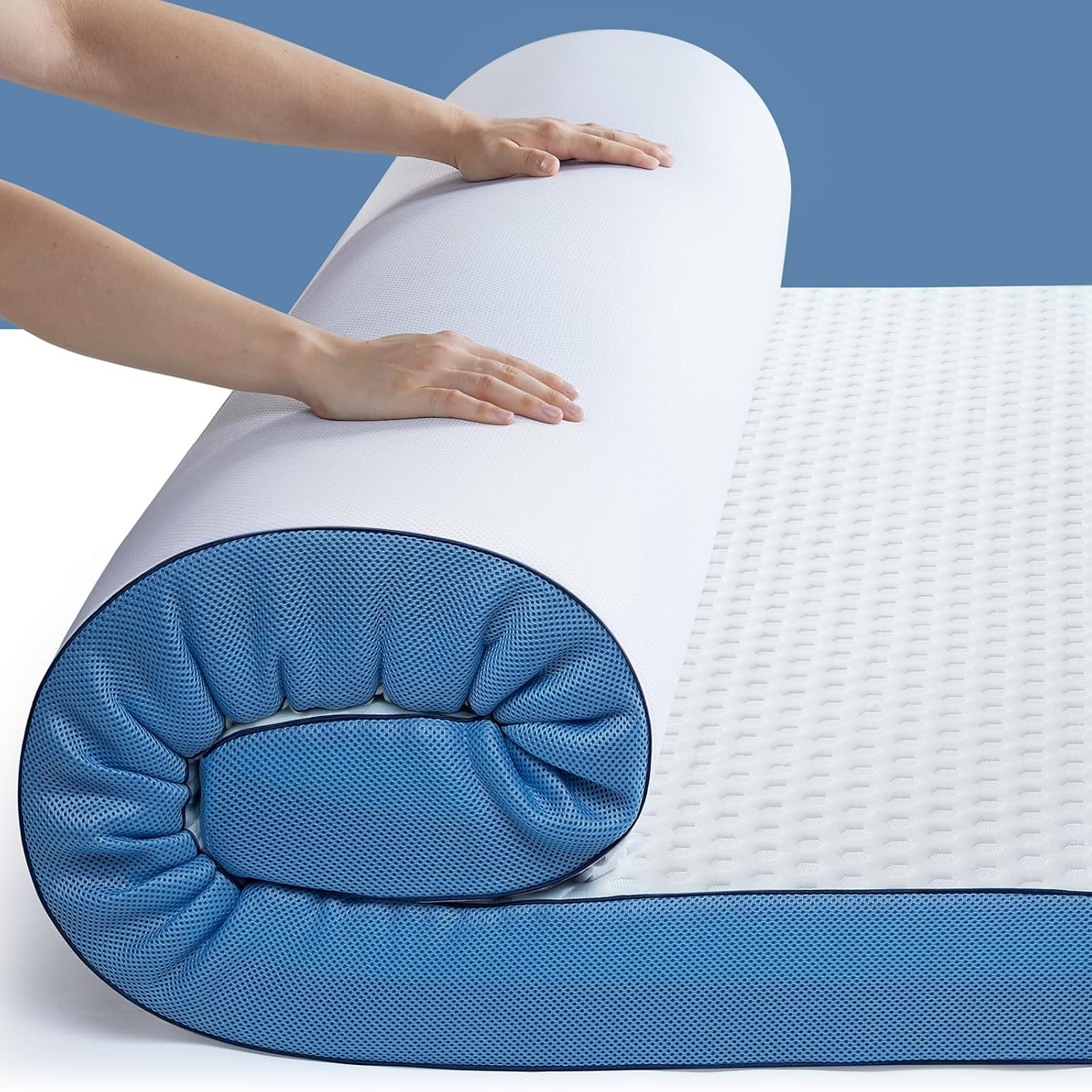3 Inch Firm Mattress Topper Full Size, Cooling Gel-Infused & Bamboo Charcoal Memory Foam Bed Topper for Pressure Relief, High-Density Mattress Pad with Removable Cover
