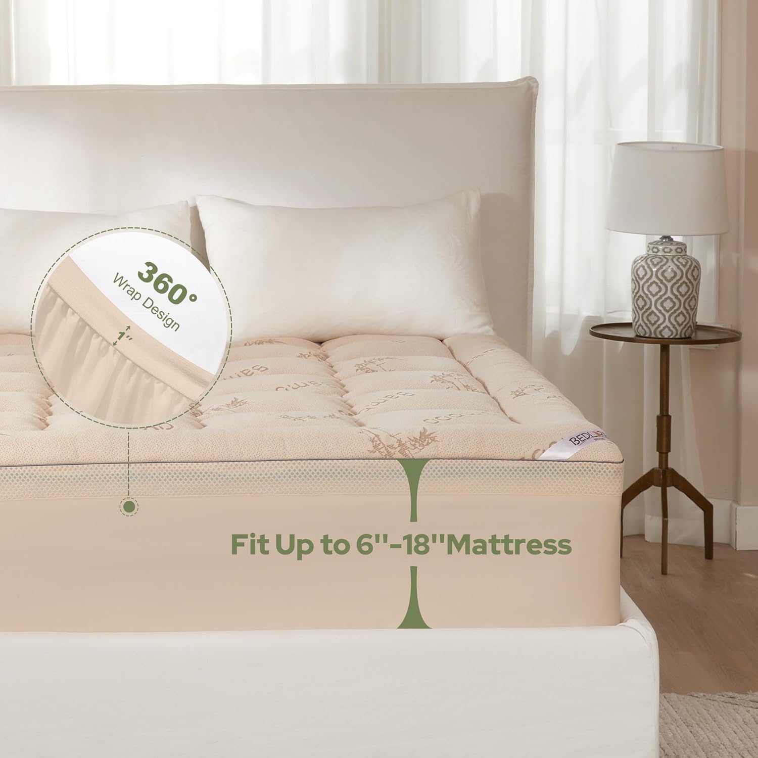 4 Inch Memory Foam Mattress Topper Full,2-in-1 Dual Layer Design (2" Gel Memory Foam + 2" Plush Pillow Top Cover) Mattress Topper Medium-Firm,Pressure Relief & Back Pain Support(Dark Gray)