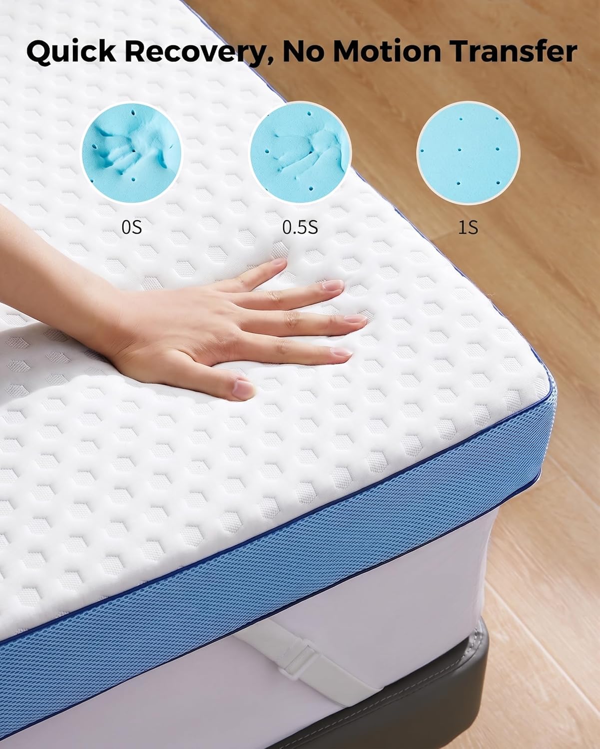 3 Inch Firm Mattress Topper Full Size, Cooling Gel-Infused & Bamboo Charcoal Memory Foam Bed Topper for Pressure Relief, High-Density Mattress Pad with Removable Cover