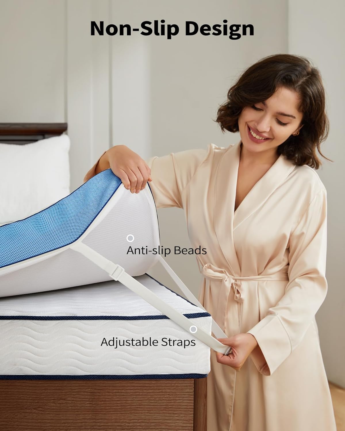 3 Inch Firm Mattress Topper Full Size, Cooling Gel-Infused & Bamboo Charcoal Memory Foam Bed Topper for Pressure Relief, High-Density Mattress Pad with Removable Cover
